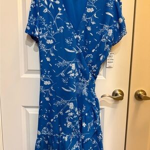 INC International Concepts Blue Floral Midi Dress